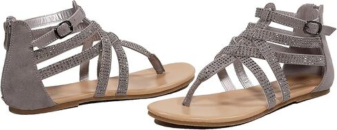 EETTARO Women's Gladiator T-Strap Flat Sandals Fisherman Strappy Thongs Open Toe Back Zip Beach Shoes in Kuwait