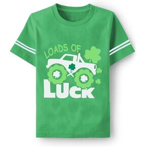 Boys St.Patrick's Day Shirt Toddler Kids Irish Outfit Load of Luck Clover T-Shirts Shamrock Graphic Tees Cotton Top 1-7T