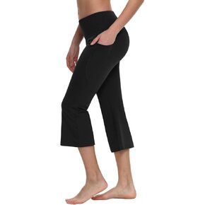 BALEAF Capri Pants for Women Flare Leggings with Pockets Bootcut Yoga Pants Summer Lounge Workout Work - 21"