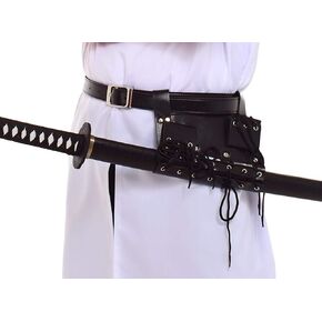BLESSUME Swords Black Frog Holster with Belt Medieval Rapier Cross Lacing Holder Belt