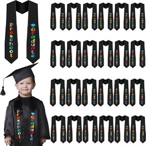 24 Pcs Kids Preschool Graduation Stoles Kindergarten Sash Preschool Grad Sash Preschool Graduate Printed Sash Satin in Kuwait