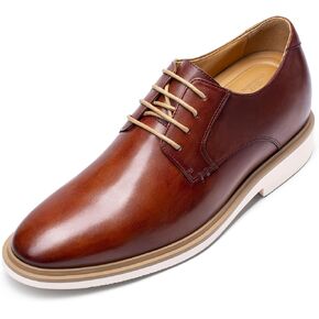 أحذية CHAMARIPA الرجالية ذات الارتفاع المتزايد - أحذية رسمية ذات كعب مخفي بأربطة وكعب مخفي للعمل الرسمي، أحذية ديربي رسمية تجعلك بطول 2.36 بوصة / 2.76 بوصة أو 3.15 بوصة مصنوعة يدويًا in Kuwait