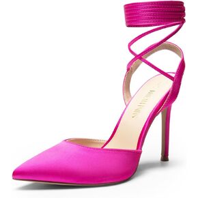 DREAM PAIRS Women's Strappy High Stilletos Heels Pointed Toe Sexy Slingback Lace Up Dress Wedding Pumps Shoes