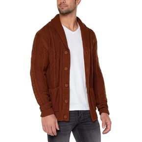 Liverpool Men's Fisherman Cable Shawl Collar Cardigan in Saudi Arabia