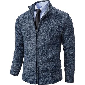 Msmsse Men's Cardigan Sweaters Full Zip Knitted Sweater for Men