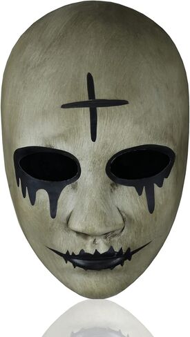 Ubauta Purge Mask for Adult Halloween costumes: Scary Horror Cross and God Face Masks for Masquerade Mardi Gras Party Cosplay in Kuwait
