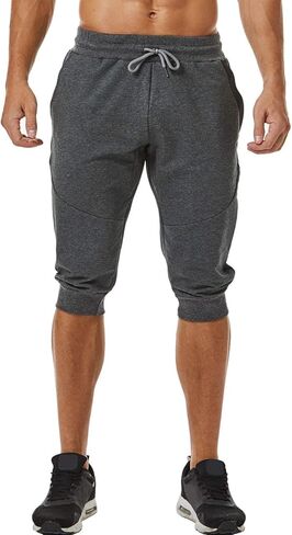 سراويل الركض الرجالية من Ouber مقاس 3/4 مقاس نحيف للتدريبات الرياضية مع جيب بسحاب in Kuwait