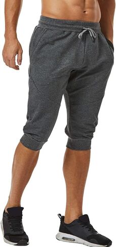 سراويل الركض الرجالية من Ouber مقاس 3/4 مقاس نحيف للتدريبات الرياضية مع جيب بسحاب in Kuwait