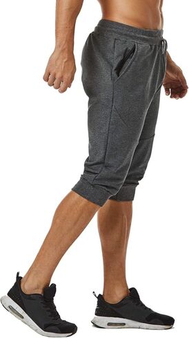 سراويل الركض الرجالية من Ouber مقاس 3/4 مقاس نحيف للتدريبات الرياضية مع جيب بسحاب in Kuwait