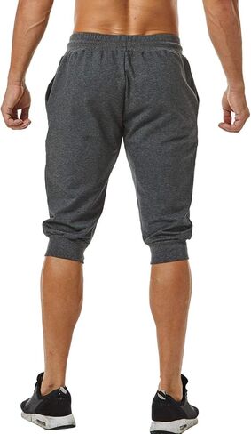 سراويل الركض الرجالية من Ouber مقاس 3/4 مقاس نحيف للتدريبات الرياضية مع جيب بسحاب in Kuwait