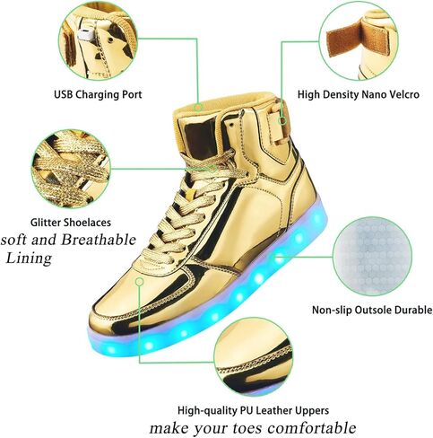 أحذية Soofylia للأطفال المضيئة عالية الجودة وقابلة لإعادة الشحن وأحذية رياضية للرقص للجنسين in Kuwait