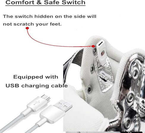 أحذية Soofylia للأطفال المضيئة عالية الجودة وقابلة لإعادة الشحن وأحذية رياضية للرقص للجنسين in Kuwait