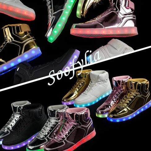 أحذية Soofylia للأطفال المضيئة عالية الجودة وقابلة لإعادة الشحن وأحذية رياضية للرقص للجنسين in Kuwait