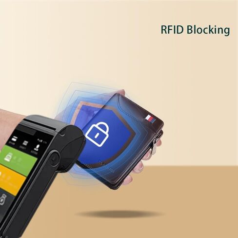 محافظ VANNANBA للرجال محفظة نحيفة من الجلد الطبيعي RFID، جيب للعملات المعدنية بسحاب مع جيب أمامي (بني) in Kuwait