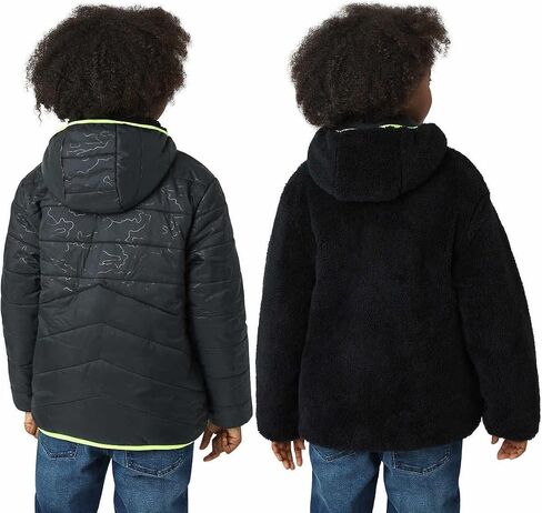 Eddie Bauer Kids Reversible Plush Hoodie Jacket (US, Alpha, Small, Regular, Onyx/Black) in Saudi Arabia