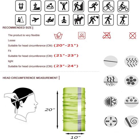 ELANE 10 Pcs Neck Gaiter Face Mask,Hiking Gaiters for Women Fishing Neck Gaiter for Men UV Protection,Neck Bandanas for Men in Saudi Arabia