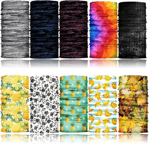 ELANE 10 Pcs Neck Gaiter Face Mask,Hiking Gaiters for Women Fishing Neck Gaiter for Men UV Protection,Neck Bandanas for Men in Saudi Arabia