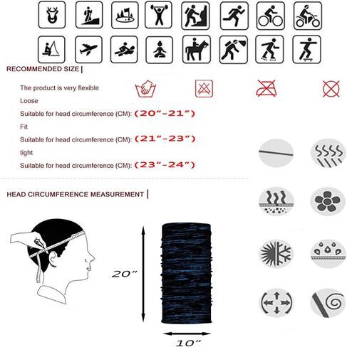 ELANE 10 Pcs Neck Gaiter Face Mask,Hiking Gaiters for Women Fishing Neck Gaiter for Men UV Protection,Neck Bandanas for Men in Saudi Arabia