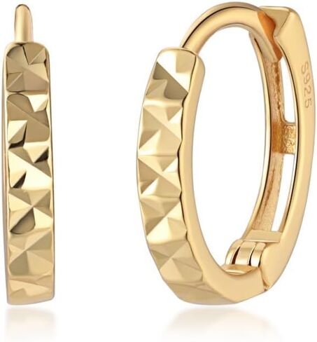 SLUYNZ Sterling Silver Round Hoop Earrings for Women Teen Girls Minimalist Hoop Earrings Huggie in Saudi Arabia