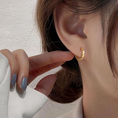 SLUYNZ Sterling Silver Round Hoop Earrings for Women Teen Girls Minimalist Hoop Earrings Huggie in Saudi Arabia