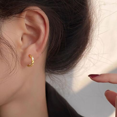 SLUYNZ Sterling Silver Round Hoop Earrings for Women Teen Girls Minimalist Hoop Earrings Huggie in Saudi Arabia