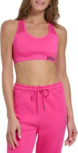 حمالة صدر نسائية للجري من DKNY بتصميم كلاسيكي بدون خياطة ودعم شبكي لليوجا in Saudi Arabia