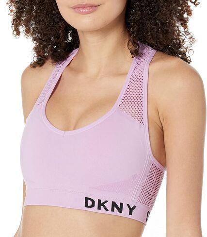 حمالة صدر نسائية للجري من DKNY بتصميم كلاسيكي بدون خياطة ودعم شبكي لليوجا in Saudi Arabia