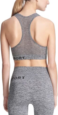 DKNY Women's Performance Classic Seamless Mesh Support Yoga Running Bra in Kuwait