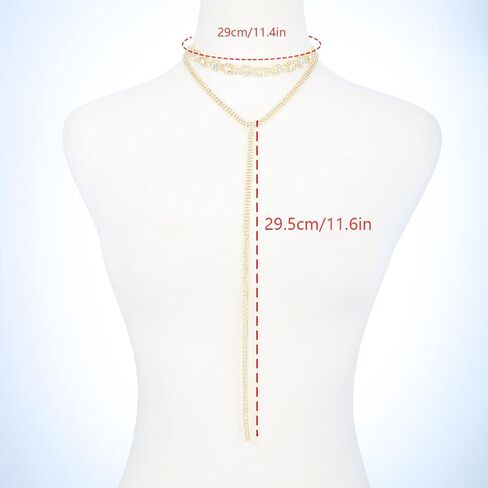 Blindery مثير سلاسل الجسم حجر الراين الجسم قلادة تألق الجسم مجوهرات كريستال المختنق ملهى ليلي حزب للنساء والفتيات (S) in Kuwait