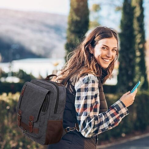 WOWBOX حقيبة حبال للرجال والنساء حقيبة ظهر للكمبيوتر المحمول حقيبة كتف عبر الجسم حقيبة ساعي 13.3 بوصة 15.6 بوصة كمبيوتر محمول تابلت أسود in Kuwait
