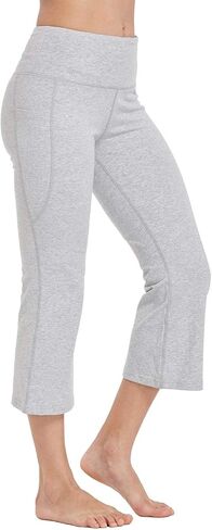 BALEAF Capri Pants for Women Flare Leggings with Pockets Bootcut Yoga Pants Summer Lounge Workout Work - 21" in Saudi Arabia