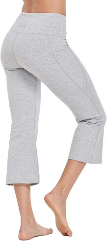 BALEAF Capri Pants for Women Flare Leggings with Pockets Bootcut Yoga Pants Summer Lounge Workout Work - 21" in Saudi Arabia