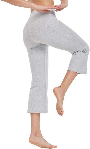 BALEAF Capri Pants for Women Flare Leggings with Pockets Bootcut Yoga Pants Summer Lounge Workout Work - 21" in Saudi Arabia