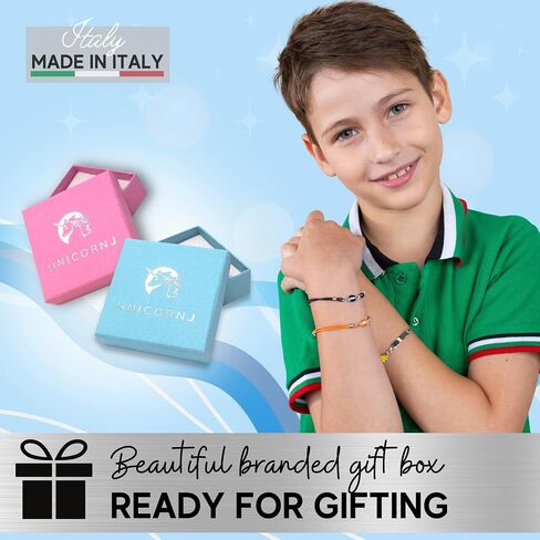 UNICORNJ 925 Italy Sterling Silver Child or Baby Name Bracelet Girls Boys, Personalized Engraved Kids ID Bracelets, 6.5" Figaro Chain, Enamel Charm Newborn Infant Toddler Kid Jewelry in Saudi Arabia