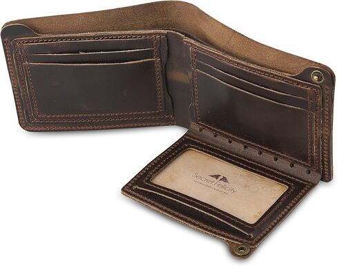 Secret Felicity Men’s Genuine Leather Bifold Wallet,Entirely Handmade (SF1001) in Saudi Arabia