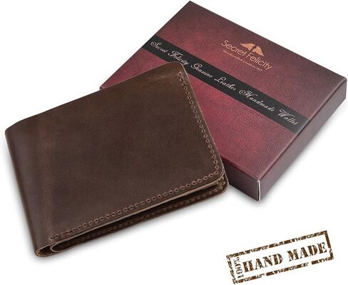 Secret Felicity Men’s Genuine Leather Bifold Wallet,Entirely Handmade (SF1001) in Saudi Arabia
