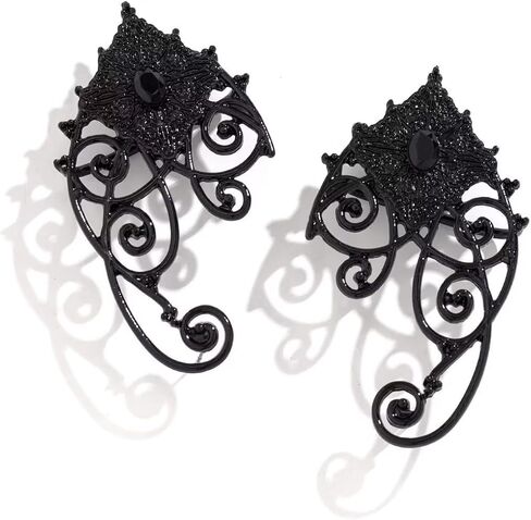 twinkle eye Vintage Cutout Floral Ear Clips Fairy Ear Hanging Halloween Earrings Gothic Earrings Halloween Jewelry For Women in Saudi Arabia