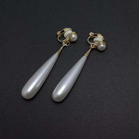 مشبك اللؤلؤ على الأقراط للنساء الأبيض تقليد كليب Ons الذهب استرخى أقراط مقلد بيرل انخفاض القرط النيكل الحرة الأزياء هدية مجوهرات in Kuwait