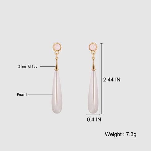 مشبك اللؤلؤ على الأقراط للنساء الأبيض تقليد كليب Ons الذهب استرخى أقراط مقلد بيرل انخفاض القرط النيكل الحرة الأزياء هدية مجوهرات in Kuwait