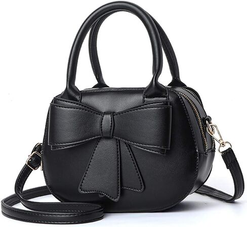 BAG WIZARD Girls Bowknot Handbag Purse Cute Leather Mini Shoulder Bag for Women Top-handle Totes Satchel in Kuwait