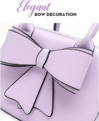 BAG WIZARD Girls Bowknot Handbag Purse Cute Leather Mini Shoulder Bag for Women Top-handle Totes Satchel in Kuwait