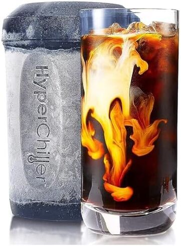 HyperChiller HC2 Patented Iced Coffee/Beverage Cooler, NEW, IMPROVED,STRONGER AND MORE DURABLE! Ready in One Minute, Reusable for Iced Tea, Wine, Spirits, Alcohol, Juice, 12.5 Oz, Black in Saudi Arabia