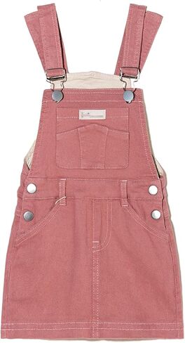 Girls Casual Denim Overalls Stretch Material Dress Button Sleeveless Ajustable Strap Jean Fashion Wear 3-11T in Saudi Arabia