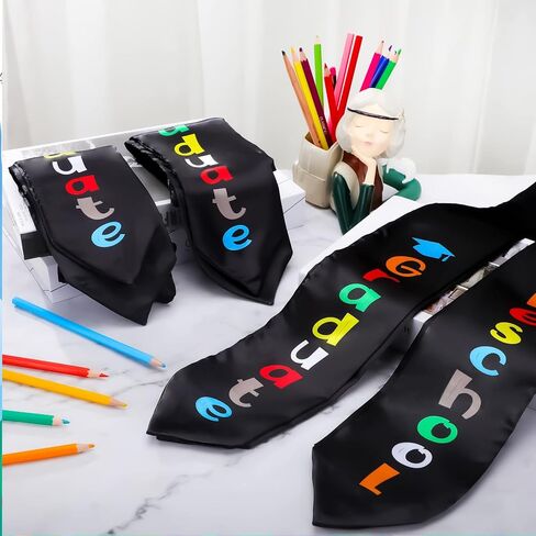 24 Pcs Kids Preschool Graduation Stoles Kindergarten Sash Preschool Grad Sash Preschool Graduate Printed Sash Satin in Kuwait