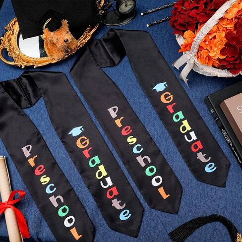 24 Pcs Kids Preschool Graduation Stoles Kindergarten Sash Preschool Grad Sash Preschool Graduate Printed Sash Satin in Kuwait
