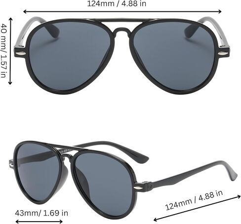 OWL Kids Aviator Sunglasses UV400 Protection Lens Colorful Plastic Frame Childrens Aviators for Boys Girls in Saudi Arabia