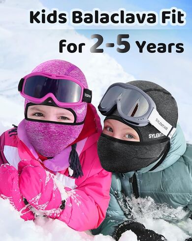 SYLEMTAM Kids Ski Mask, Winter Kids Balaclava Windproof Kids Neck Warmer Toddler Balaclava for Children Age 2-5 Years in Saudi Arabia