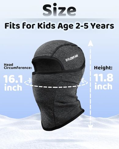 SYLEMTAM Kids Ski Mask, Winter Kids Balaclava Windproof Kids Neck Warmer Toddler Balaclava for Children Age 2-5 Years in Saudi Arabia