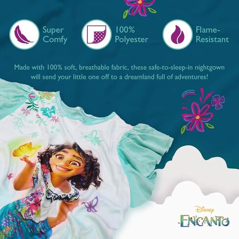 Disney Girls' Encanto Nightgown, CUTE MIRABEL, 4T in Saudi Arabia