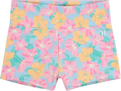 Hurley Girls' Swim Shorts, Blue Ice/Floral, M in Saudi Arabia